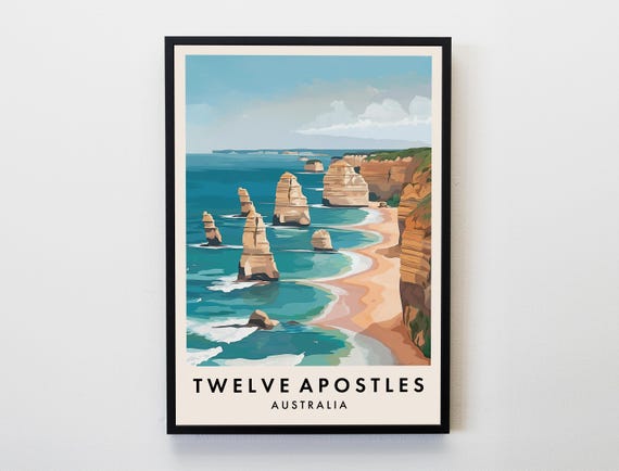 Twelve Apostles Travel Print Wall Art Poster Australia Lovers Home Decor Gifts