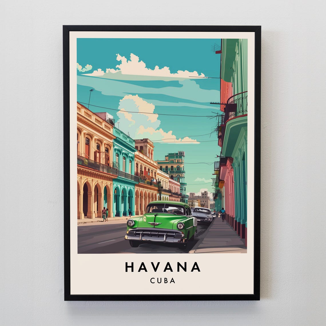 Havana Travel Print Wall Art Poster Gift Decor