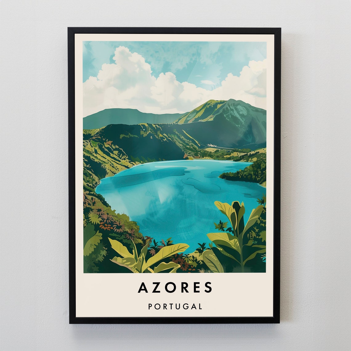 Azores Travel Print Wall Art Azores Azores Print Azores Poster Azores Gift Art Portugal Travel Art Portugal Gift