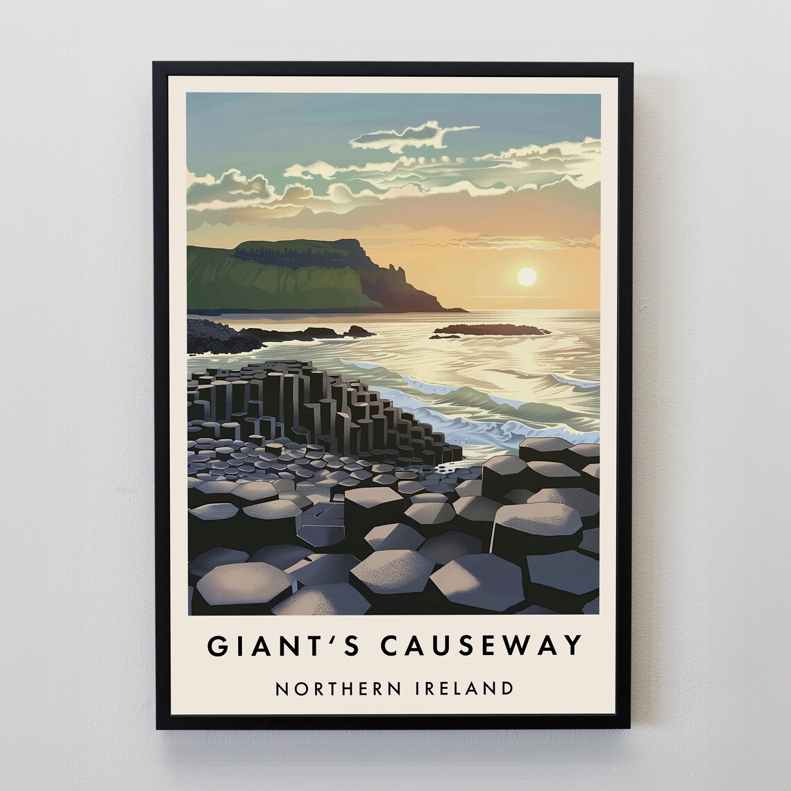 Giants Causeway Wall Art Northern Ireland Travel Poster