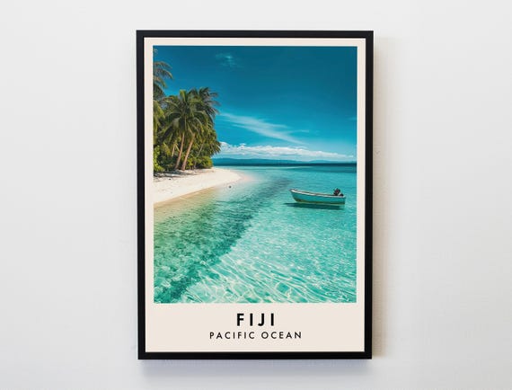 Fiji Travel Print Wall Art Poster Pacific Island Lovers Home Decor City Gifts