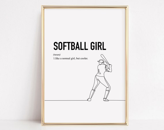 Softball Gift For Girls Softball Girl Gift Poster Softball Wall Art Softball Wall Decor Teen Room Decor