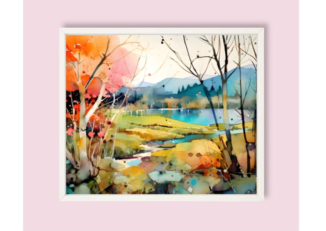 Aspen Colorado Mountain Landscape Watercolor Art Print - Image 6