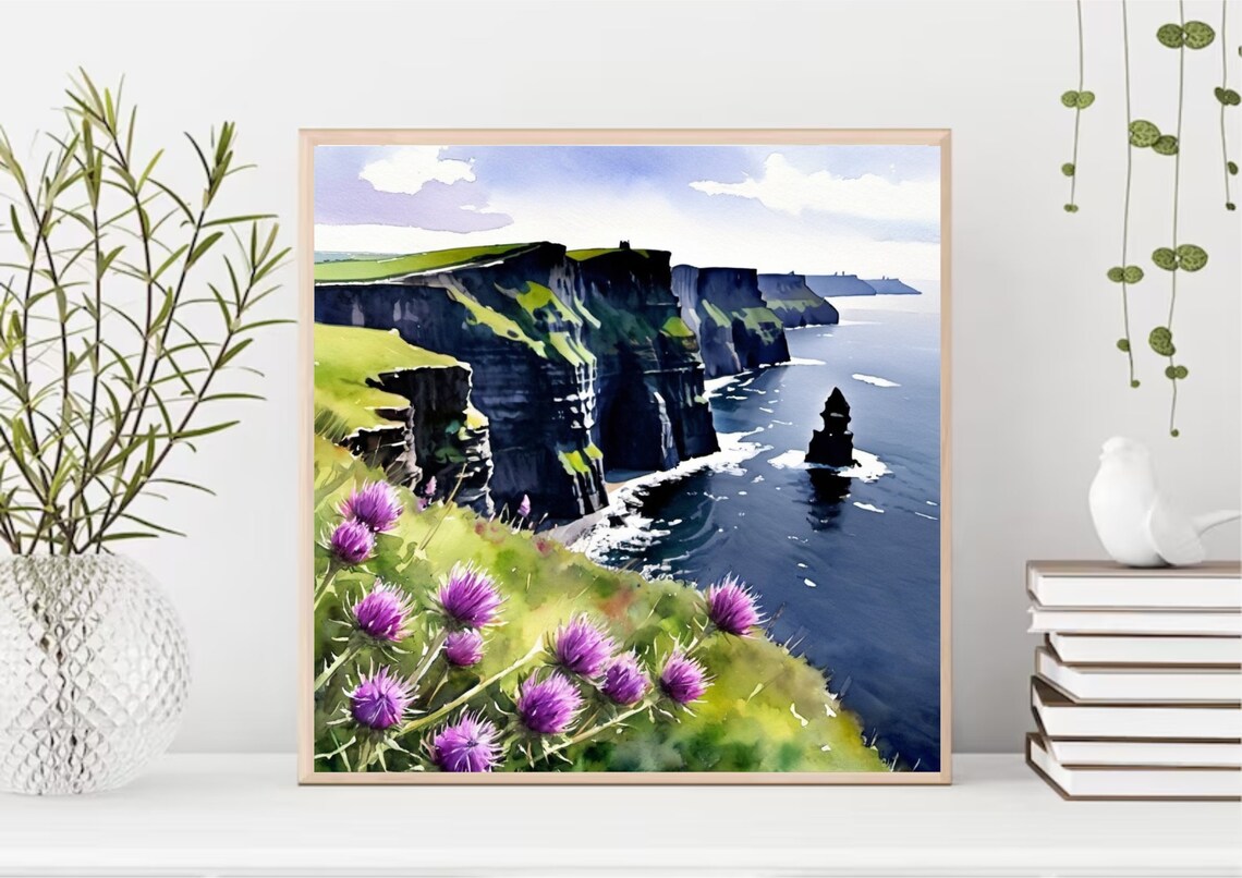Cliffs Of Moher, Watercolor Coastal Art Print - Image 4
