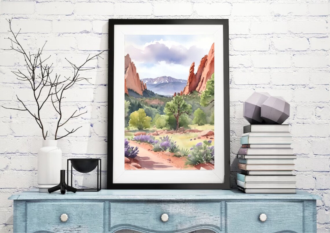 Garden Of Gods Watercolor Art Print, Colorado - Image 2