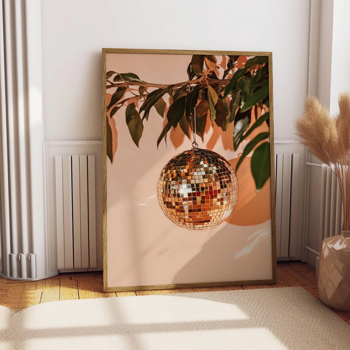 Disco Ball Orange Print, Surrealist Eclectic Decor - Image 4