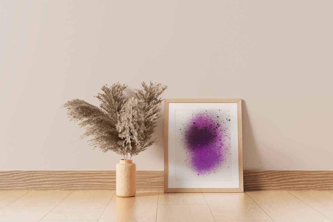 Orange Red And Yellow Paint Splatter Splash Abstract Art Poster - Image 3