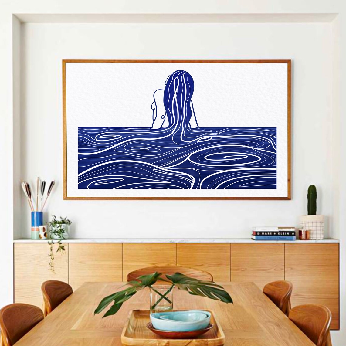 Abstract Female Body Line Drawing, Minimalist Art Print