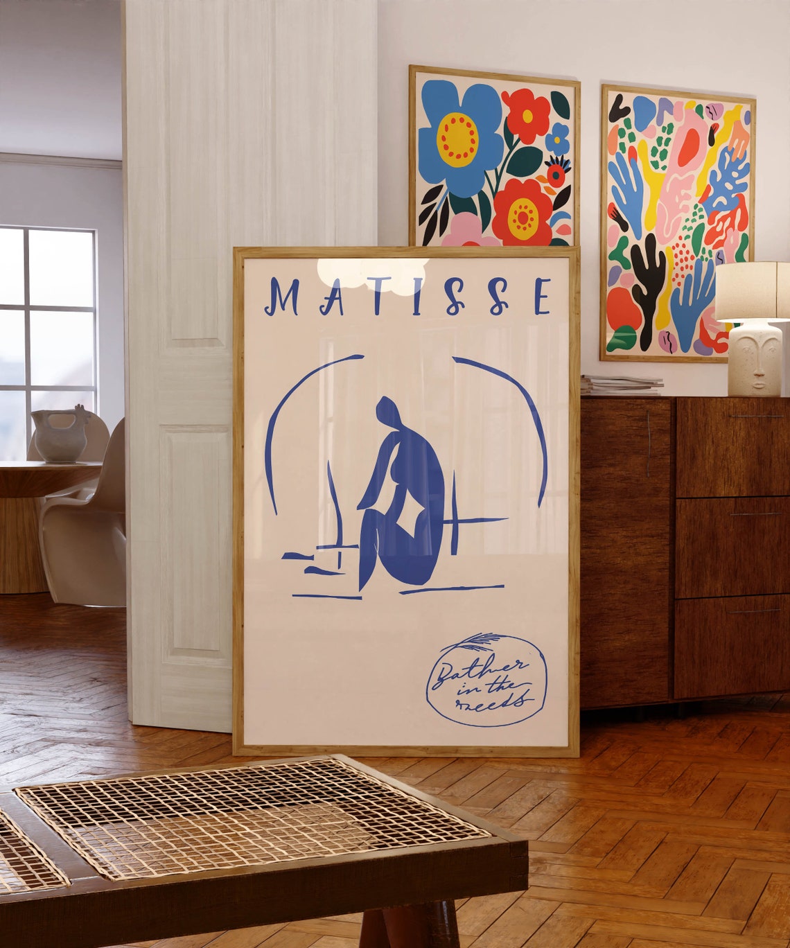 Henri Matisse Print Blue Abstract Poster Bather In The Reeds Mid Century Modern Wall Art - Image 3