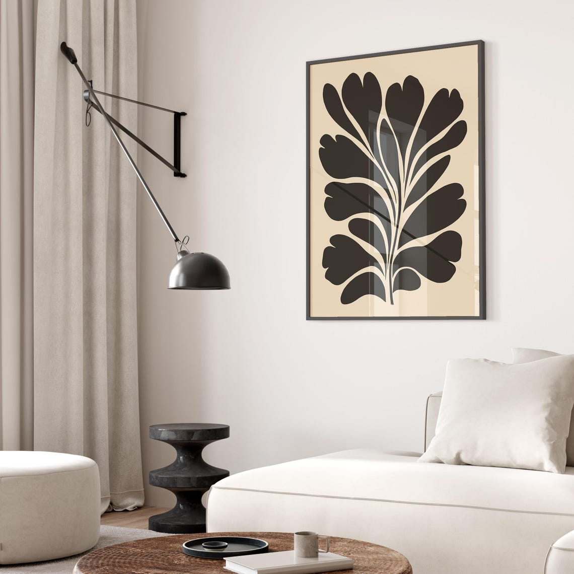 Organic Mid Century Print Matisse Black And White Abstract Art Retro Minimalist Decor - Image 2