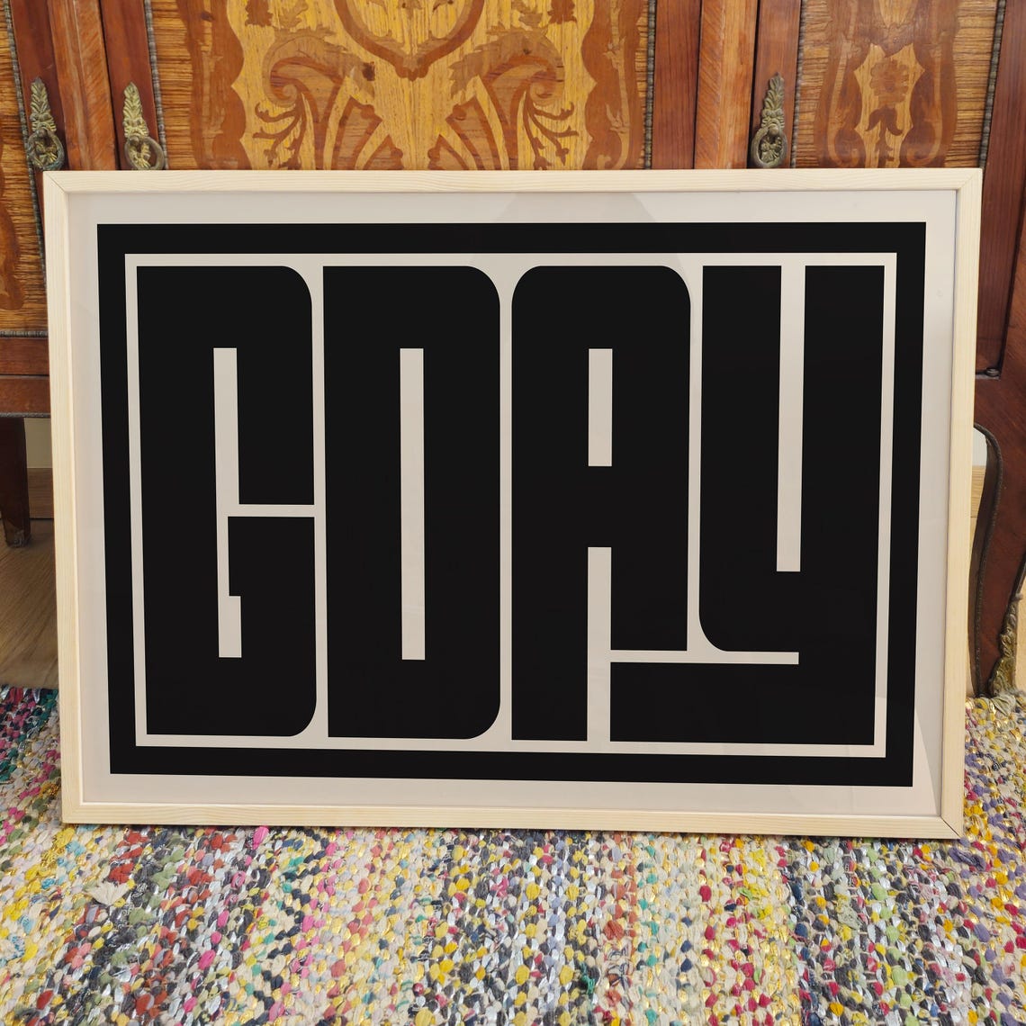 G'Day Bold Black Minimalist Australian Typography Wall Poster - Image 3