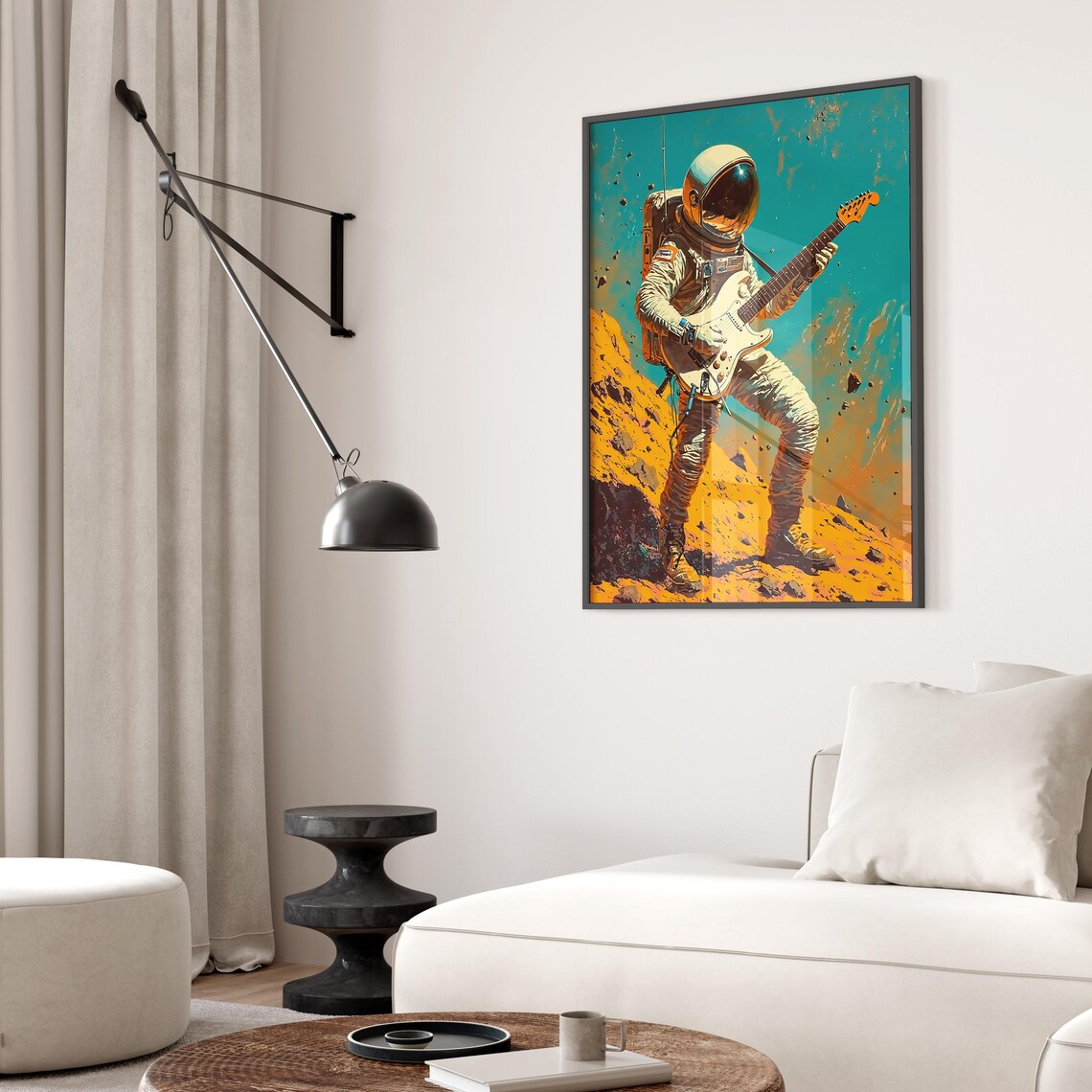 Astronaut Guitar Retro Space Music Poster - Image 2