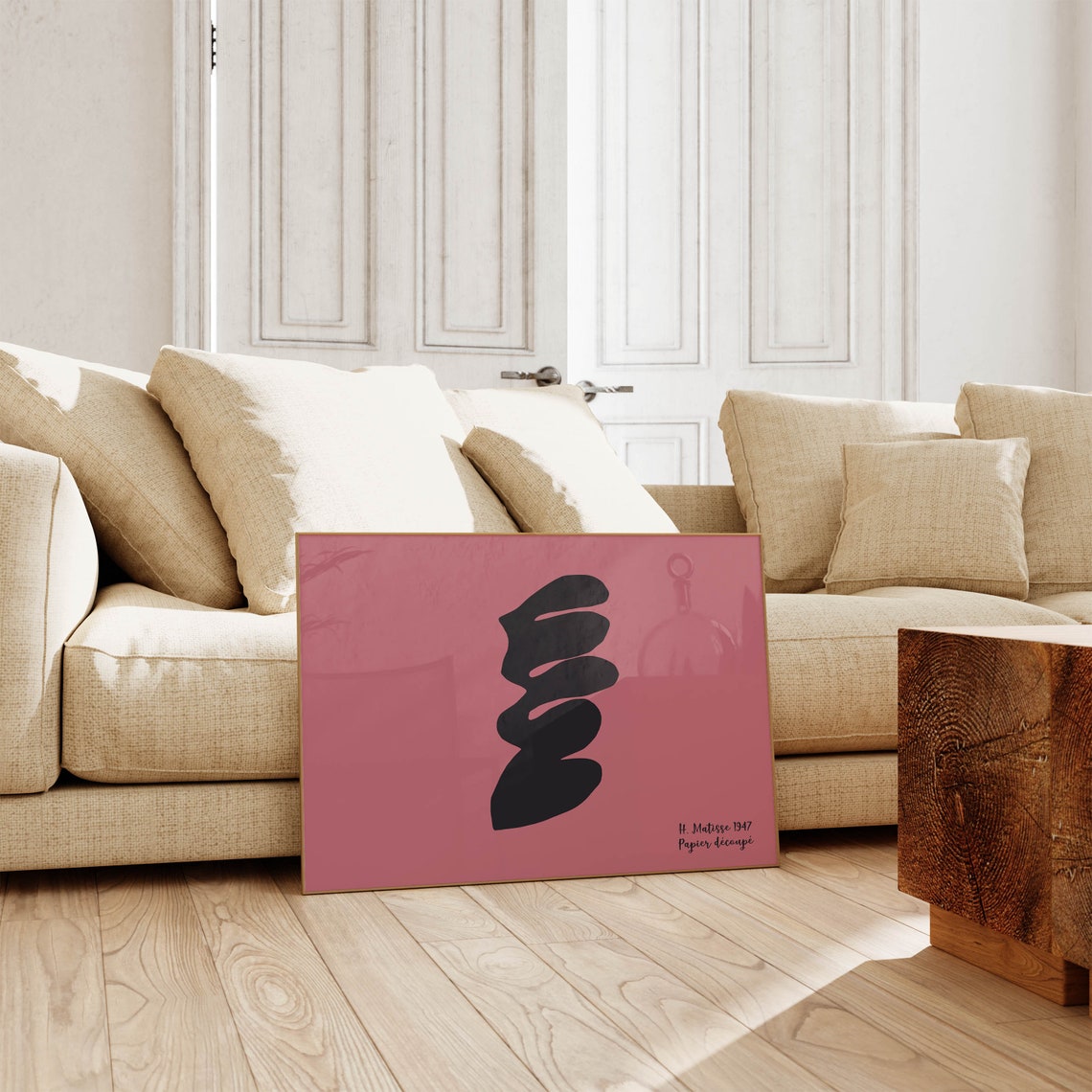 Henri Matisse Papier Decoupe 1947 Pink Minimalist Organic Shape Poster - Image 3