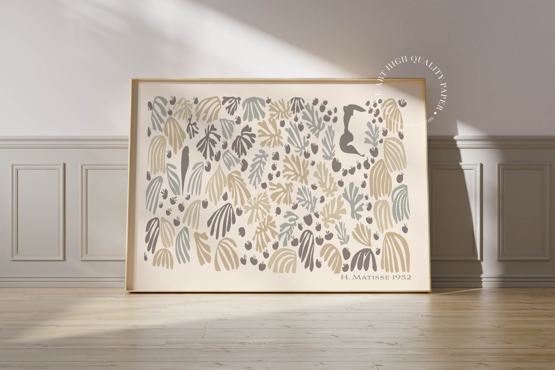 Henri Matisse Earth Tone Leaf Pattern 1952 Neutral Cutout Poster
