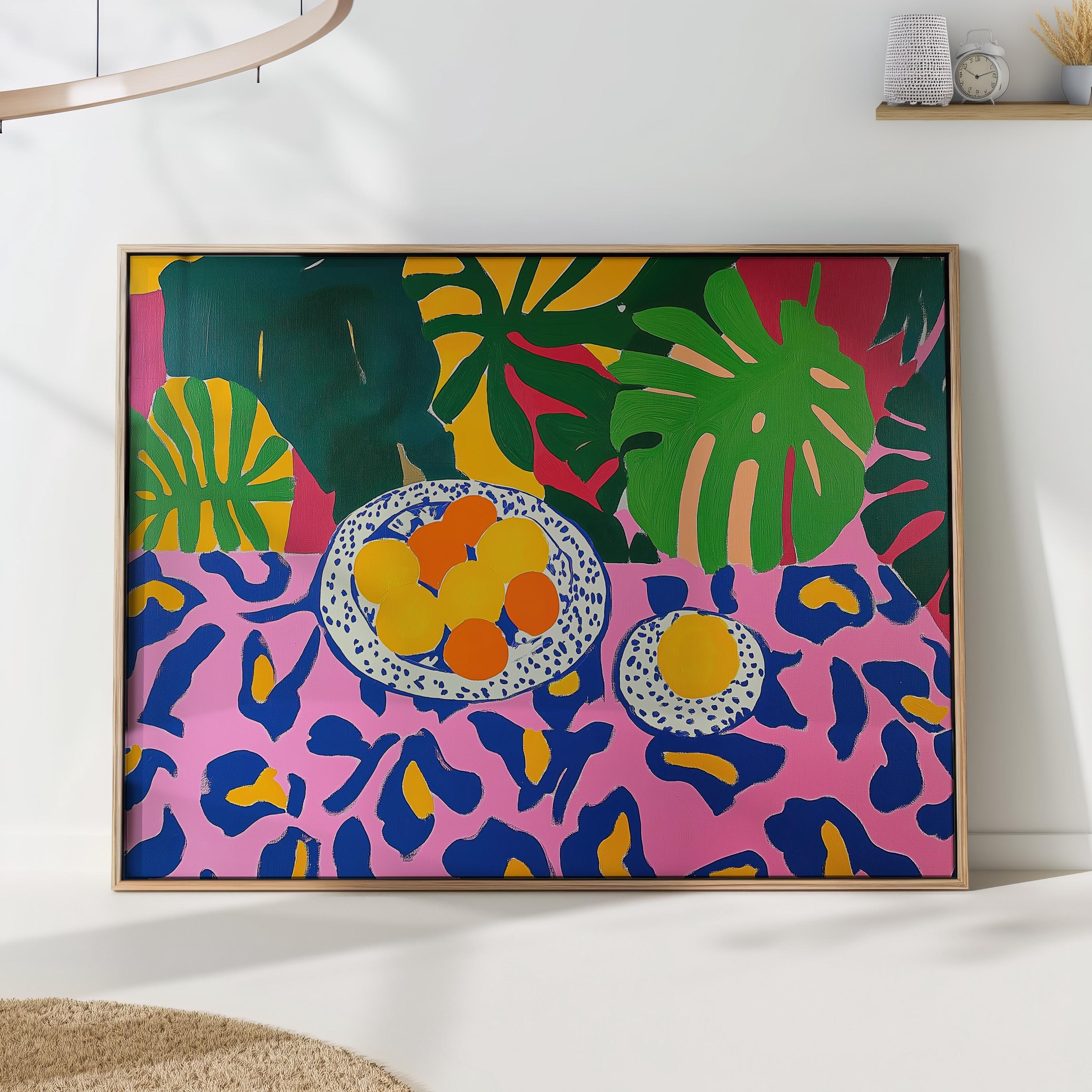 Mid Century Kitchen Art Print, Matisse Abstract Fruit Floral
