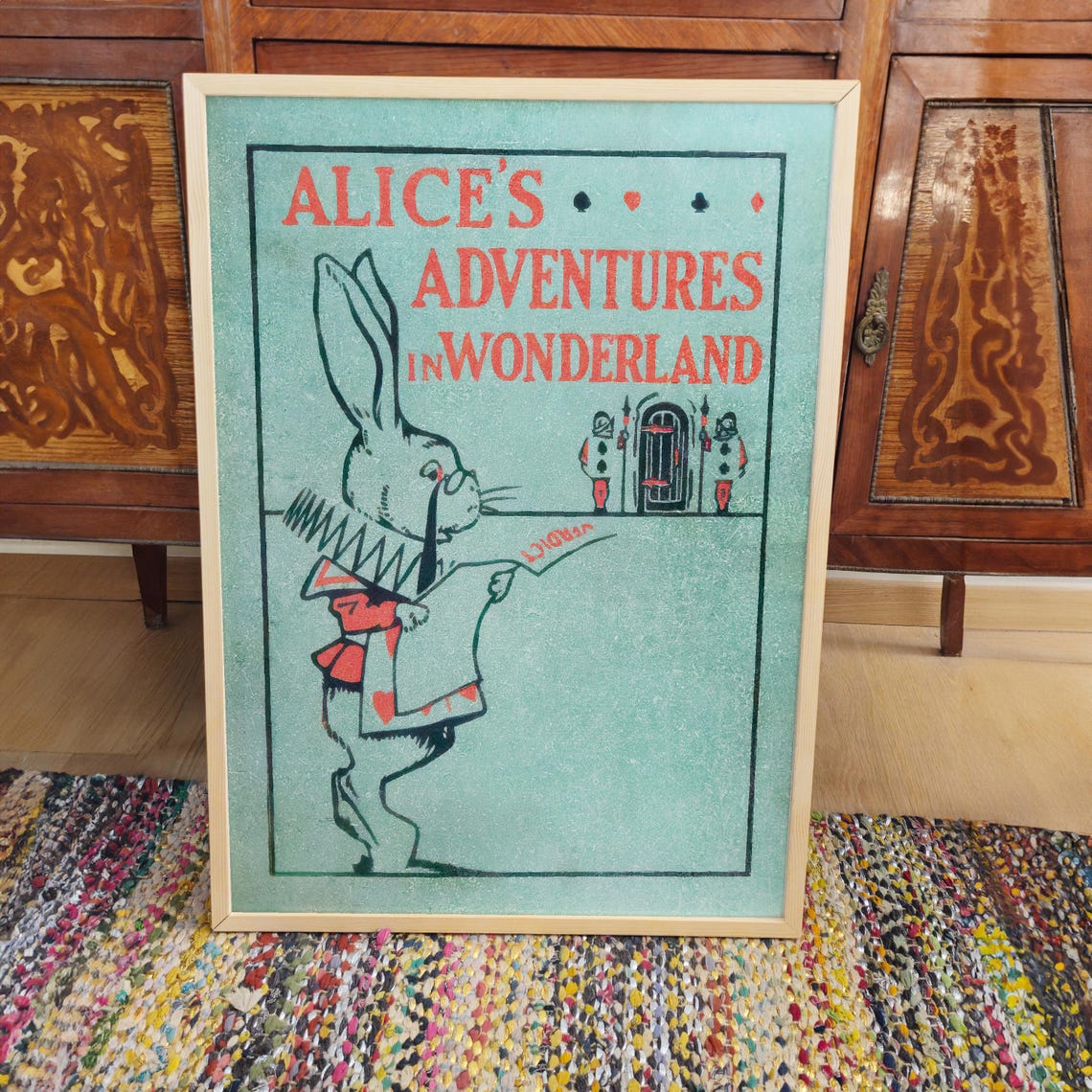 Alices Adventures in Wonderland Vintage White Rabbit Cover Poster - Image 3
