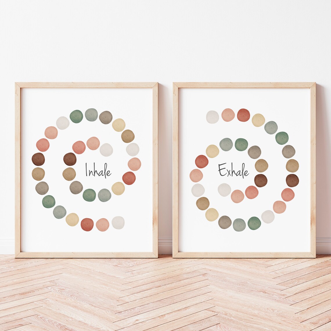 Inhale Exhale Breathing Spiral Watercolor Dots Therapy Office Poster - Image 7