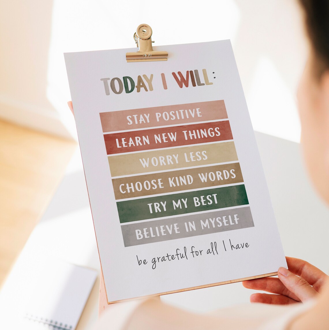 Today I Will Kids Positive Affirmation Wall Print - Image 7