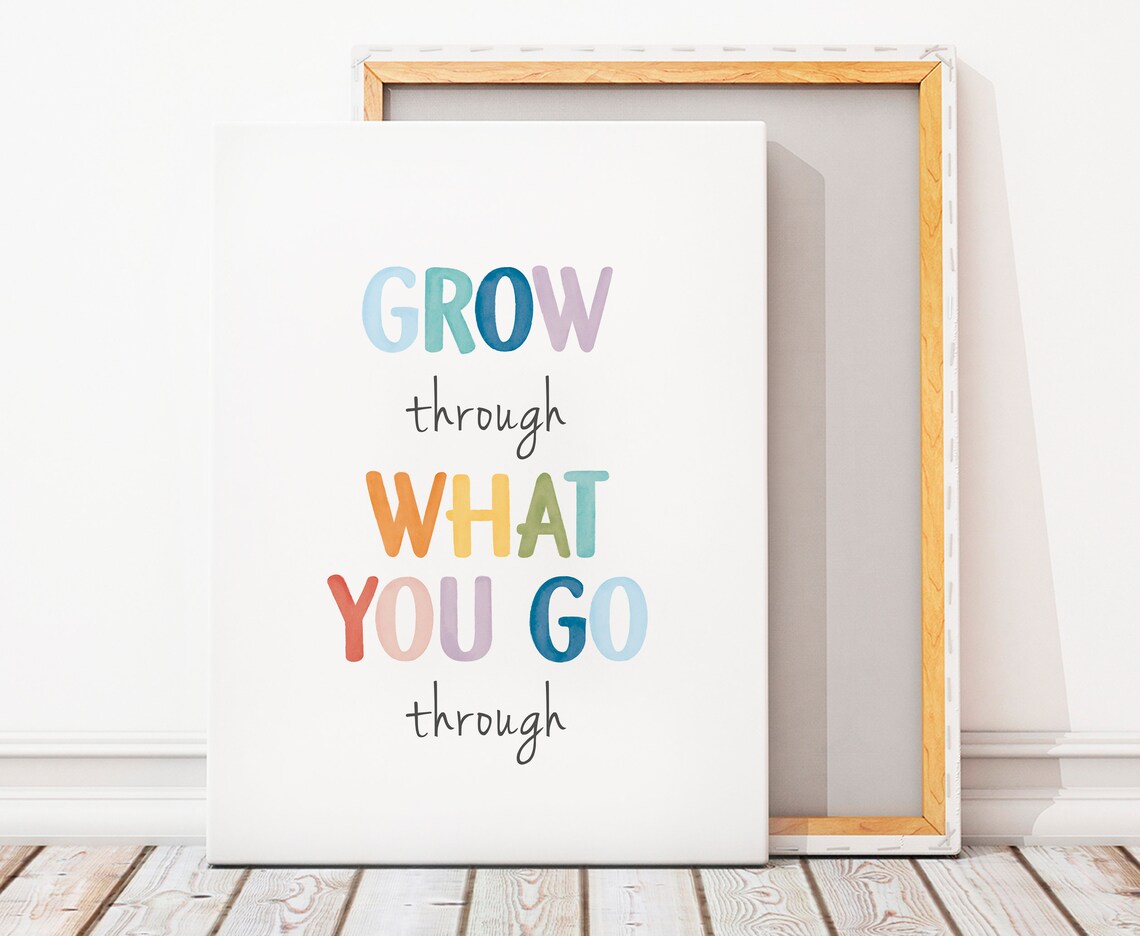 Grow Through What You Go Through Mental Health Poster - Image 5