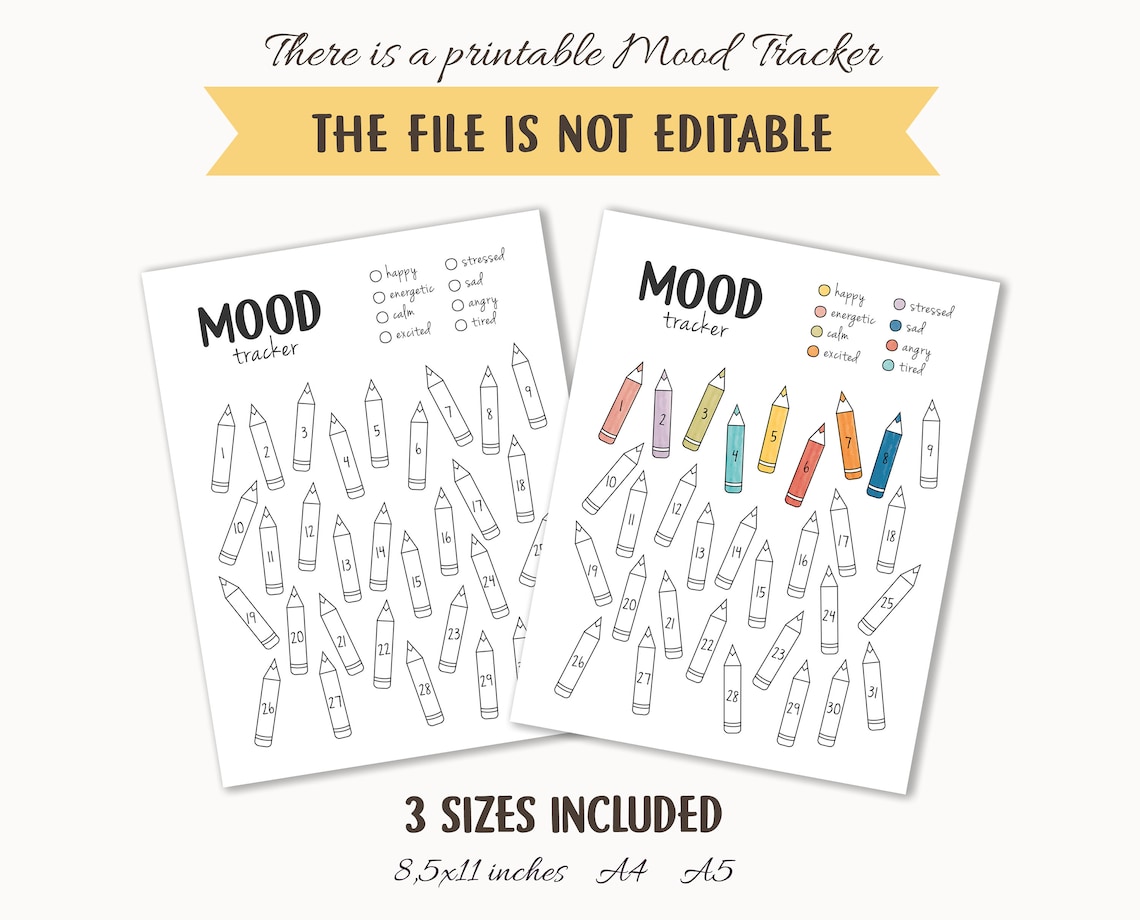 Mood Tracker Feelings Chart, Daily Journal Page - Image 4