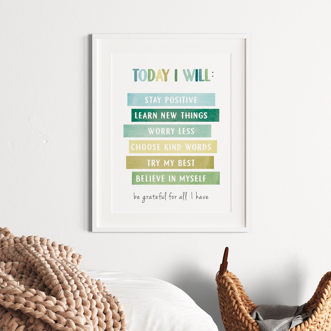 Today I Will Poster, Positive Affirmations Art Print - Image 2