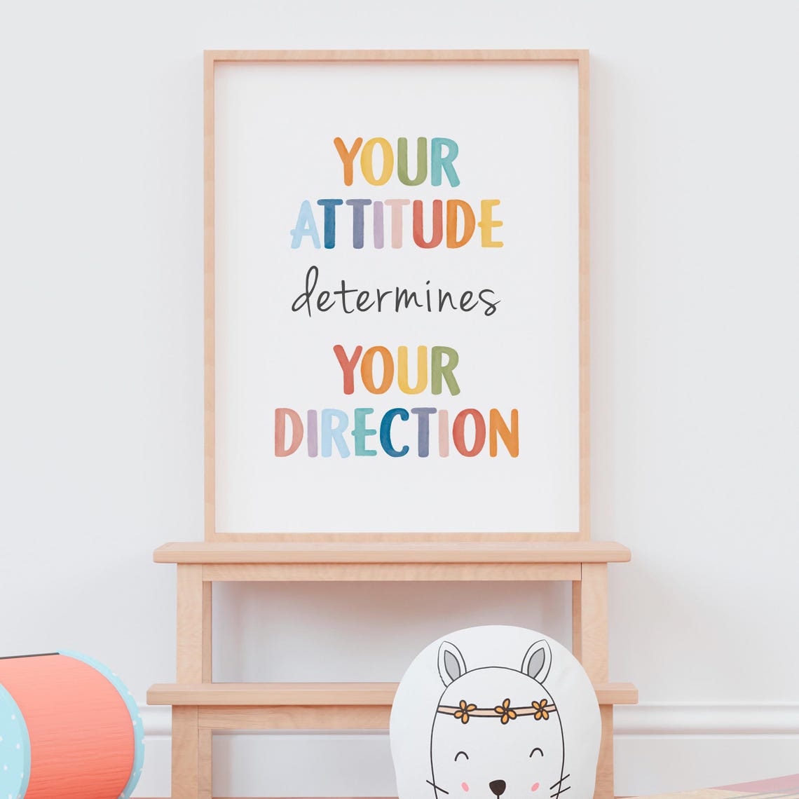 Your Attitude Determines Your Direction Rainbow Watercolor Poster - Image 8