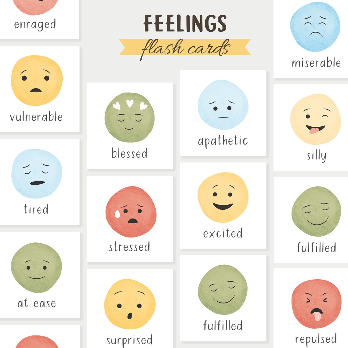 Zones Of Regulation 92 Flash Cards Emotional Toolbox Coping Set Poster - Image 5