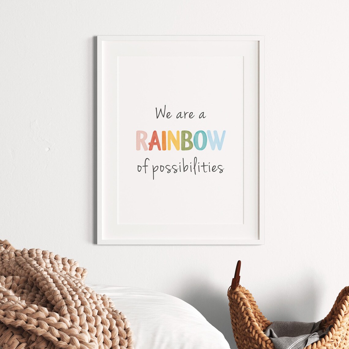 We Are A Rainbow Of Possibilities Watercolor Quote Classroom Poster - Image 3