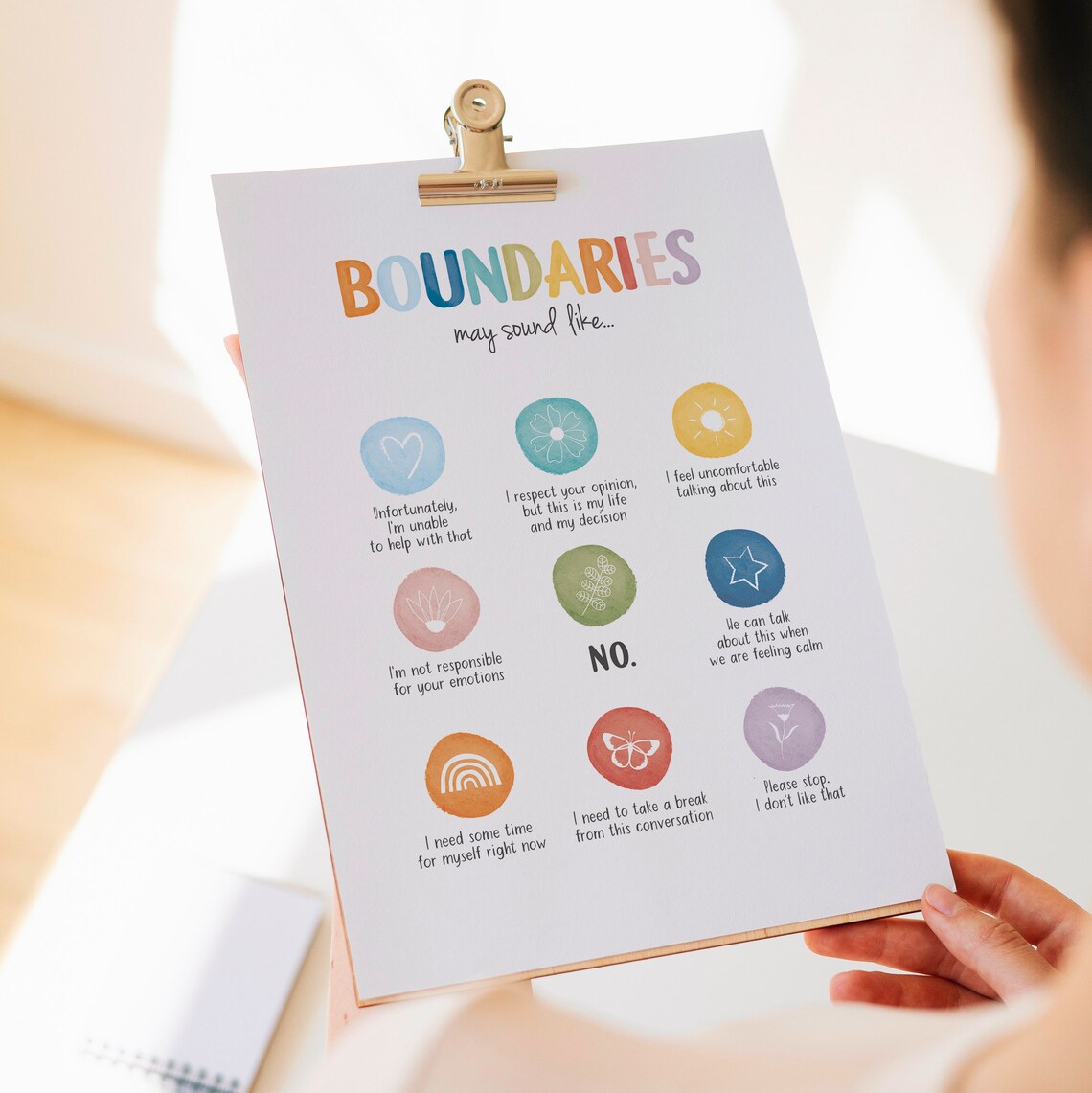 Setting Personal Boundaries Poster, Mental Health Decor - Image 7