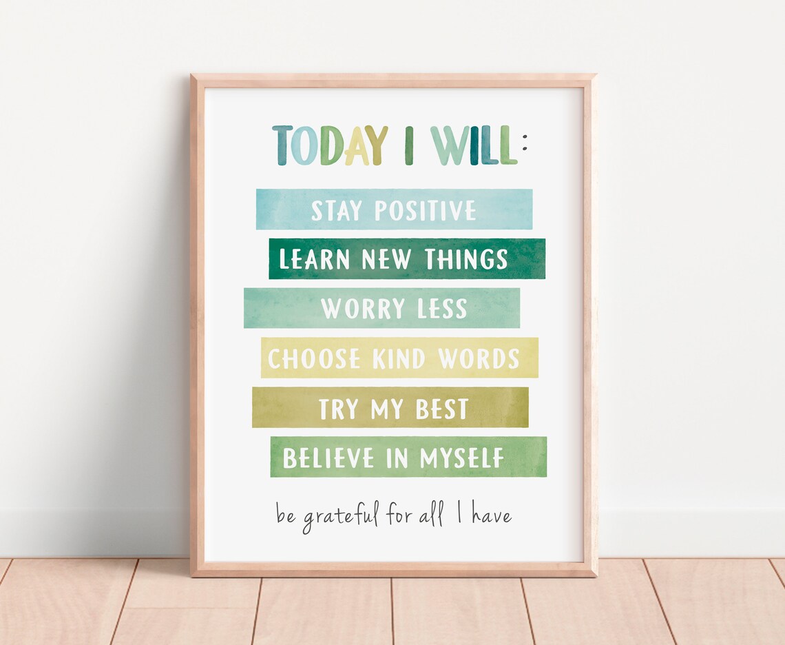 Today I Will Poster, Positive Affirmations Art Print - Image 3