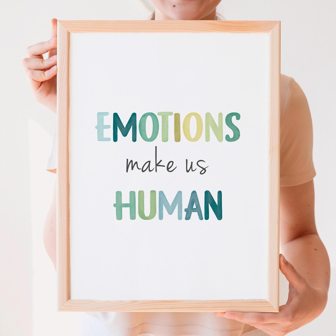 Emotions Make Us Human Art Print, Mental Health Office - Image 3