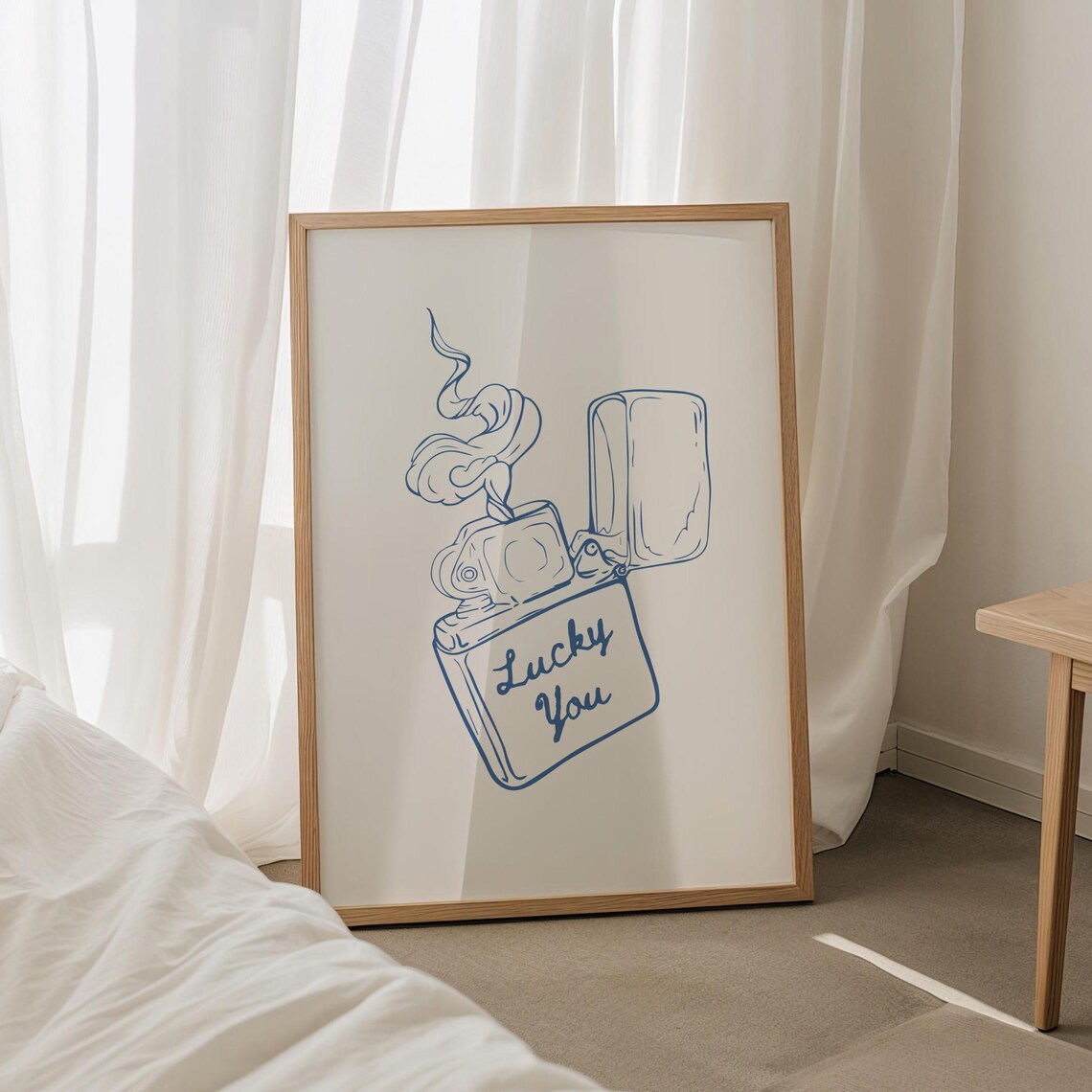 Navy Blue Aesthetic Wall Art, Trendy Art Print - Image 2