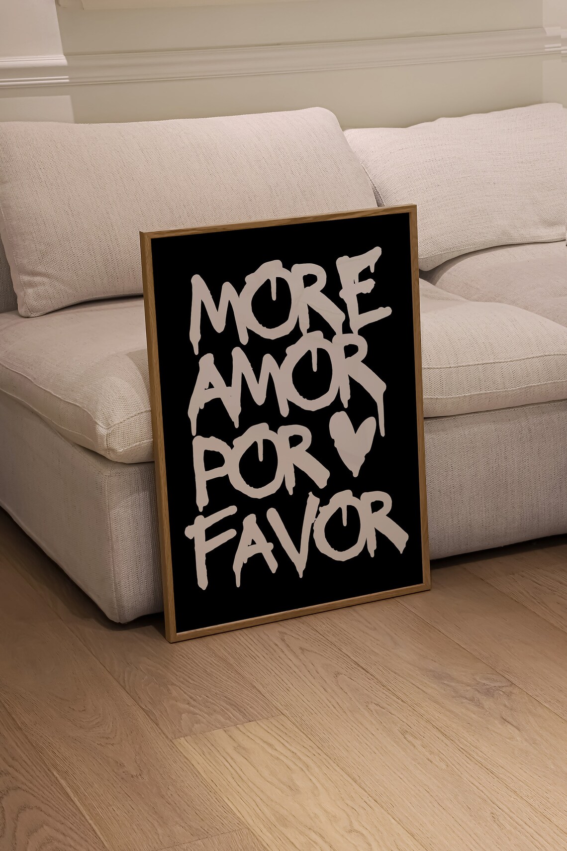 More Amor Por Favor Graffiti Text Black Maximalist Quote Wall Art