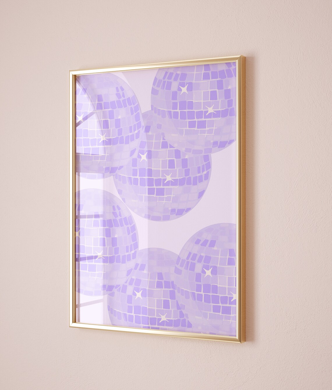 Lilac Disco Poster, Preppy Dorm Room Decor