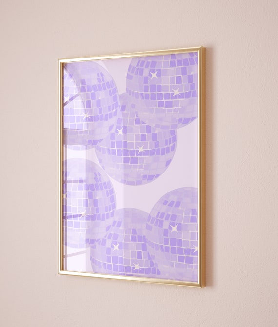 Lilac Disco Poster, Preppy Dorm Room Decor