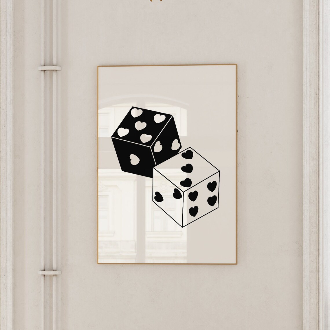 Black And White Dice Art Print, Trendy Aesthetic - Image 3