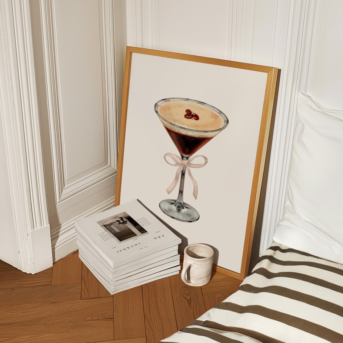 Espresso Martini With Pink Bow Coquette Coffee Cocktail Art Poster