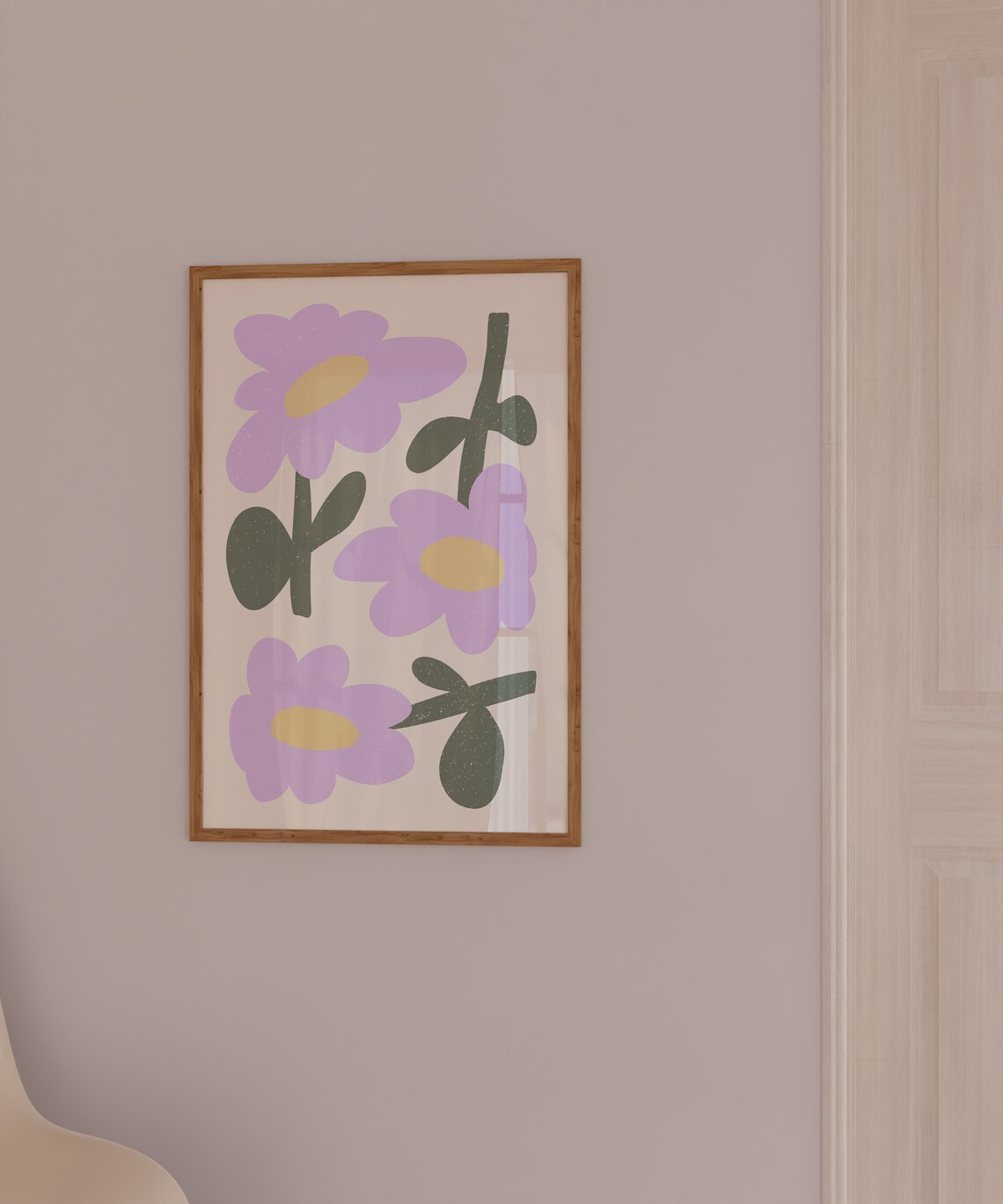 Lilac Flower Art Print, Trendy Purple Decor - Image 2