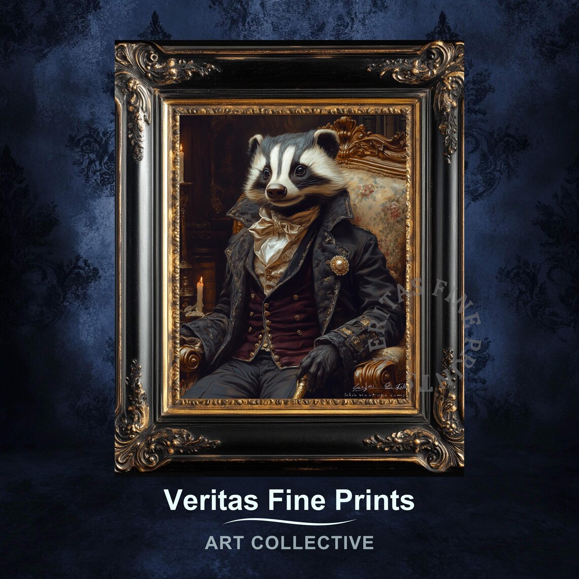 Victorian Badger Portrait, Steampunk Gentleman Art Print