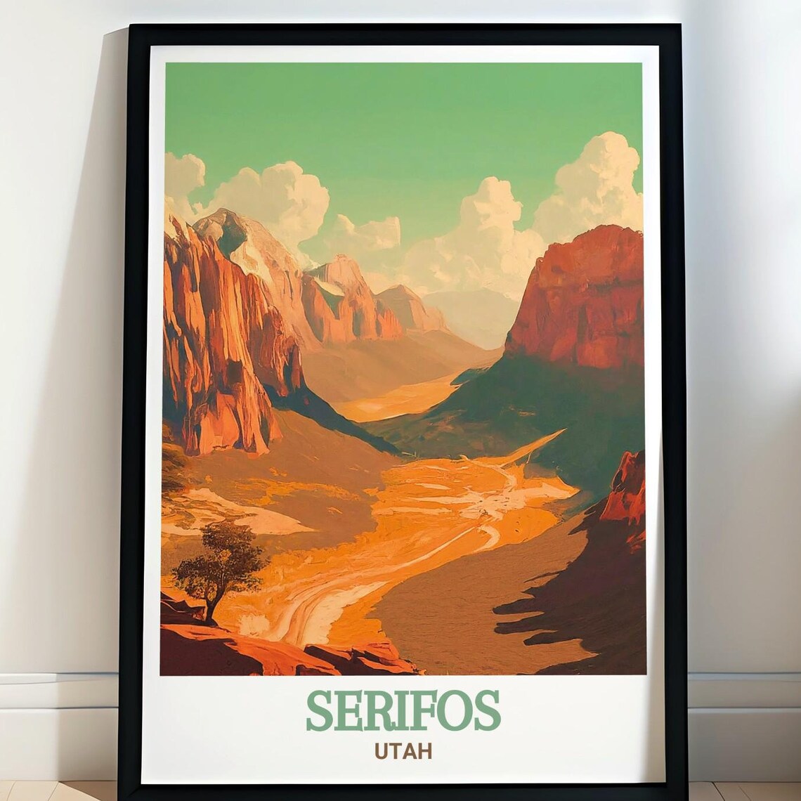Springdale Travel Print, Zion National Park Utah
