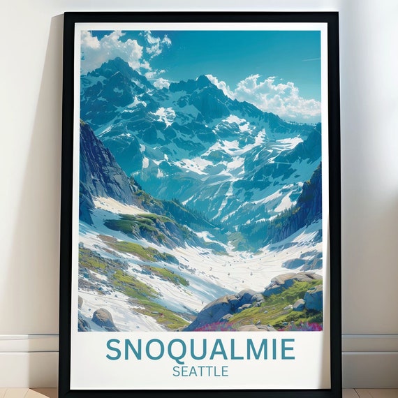 The Summit At Snoqualmie Framed Prints Snoqualmie Summit Ski Area Poster Experience Washingtons Winter Paradise