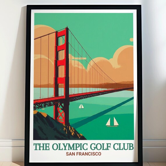 The Olympic Golf Club Art Print Golden Gate Bridge Home Decor San Francisco Art San Francisco Travel Poster