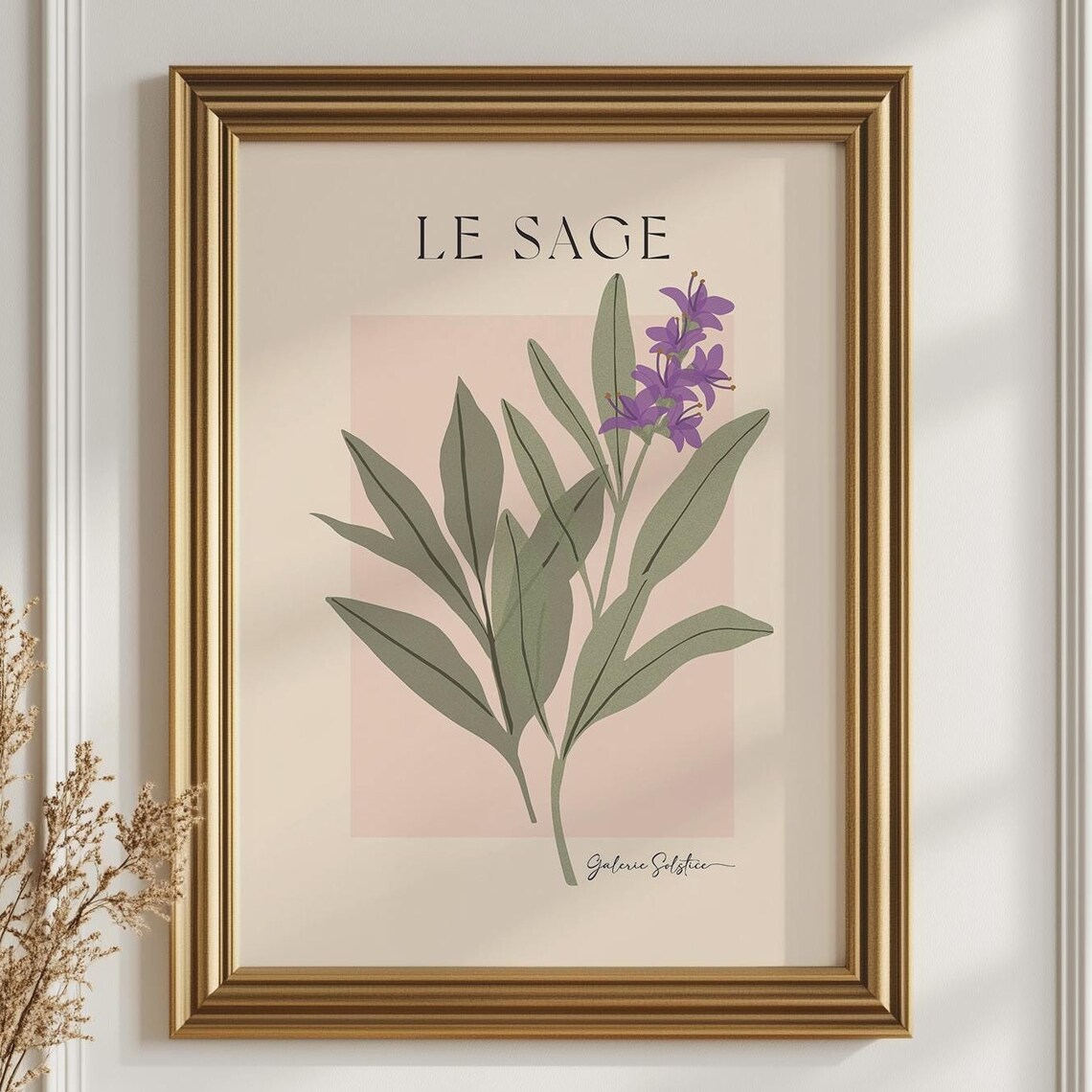Sage Herb Botanical Art Print for Kitchen Decor