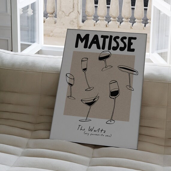 Modern Matisse Print Bar Cart Matisse Drink Poster Matisse Retro Poster Wine Club Print Cin Cin Art Exhibition Museum Poster