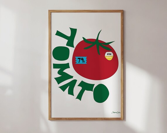 Tomato 79 Cents Retro Grocery Store Pop Art Kitchen Decor Poster