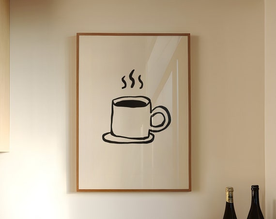 Kitchen Wall Art Coffee Bar Art Prints Kitchen Prints Trendy Poster Coffee Print Coffee Wall Art