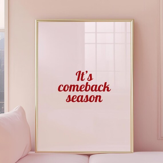 Its Comeback Season Motivational Quote, Retro Poster