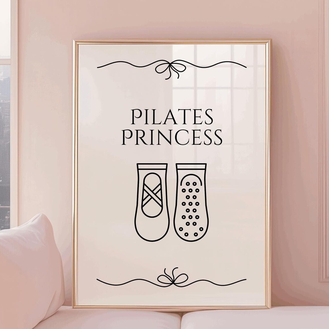 Pilates Princess Grip Socks Fitness Quote Motivational Poster