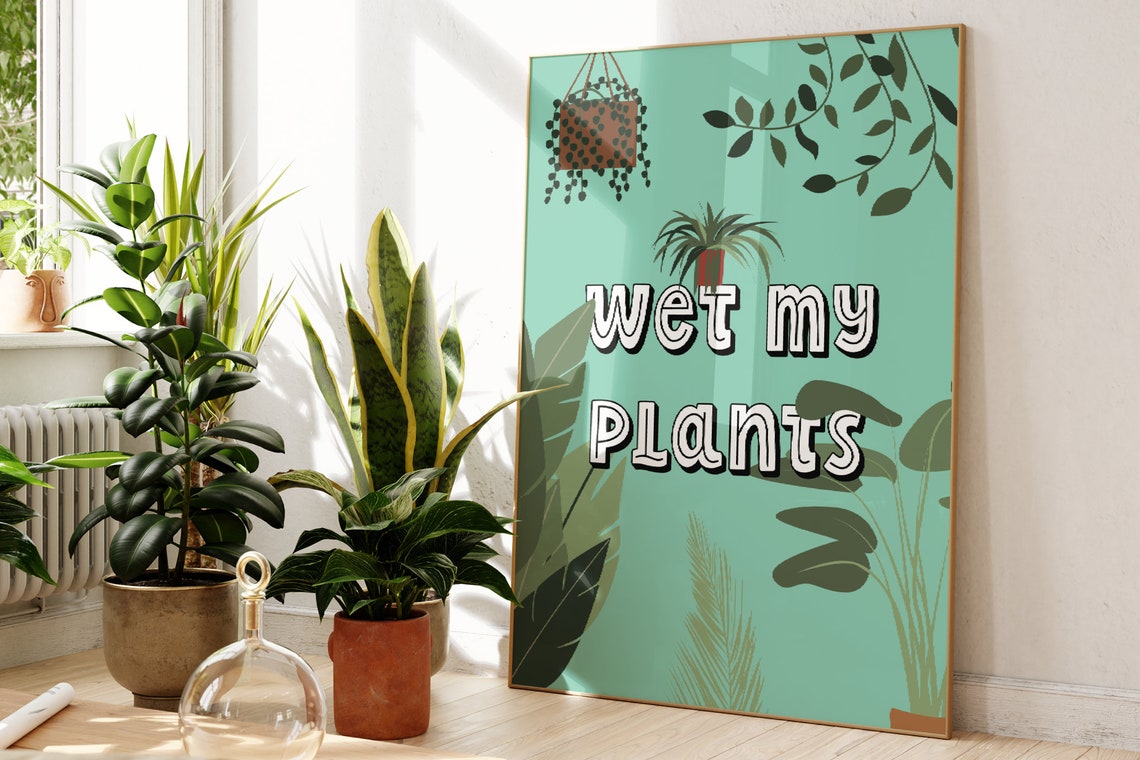 Water Plants Funny Print Unframed Botanical Gallery Wall Typography Poster Kitchenbedroom Art Print