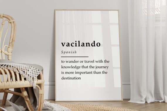 Vacilando Travel Definition Quote Art Print